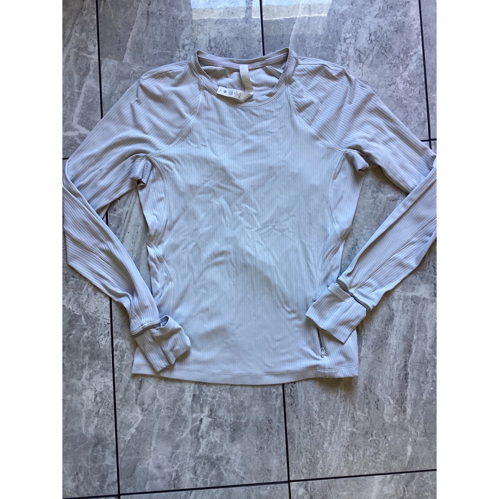 Lululemon Ribbed Long Sleeve Running Top Lavender Thumbholes Size 6